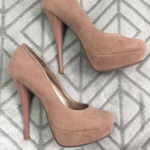 Nude Suede Platforms
